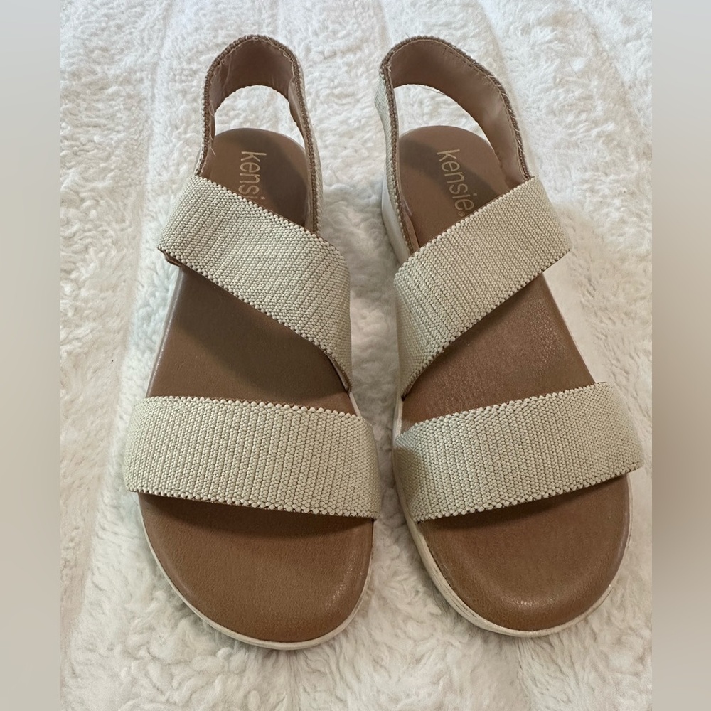 Kenzie Beige Slip-On Sandals